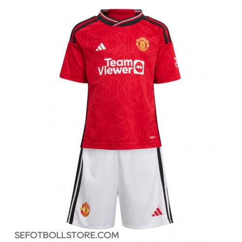 Manchester United Replika babykläder Hemmaställ Barn 2023-24 Kortärmad (+ korta byxor)